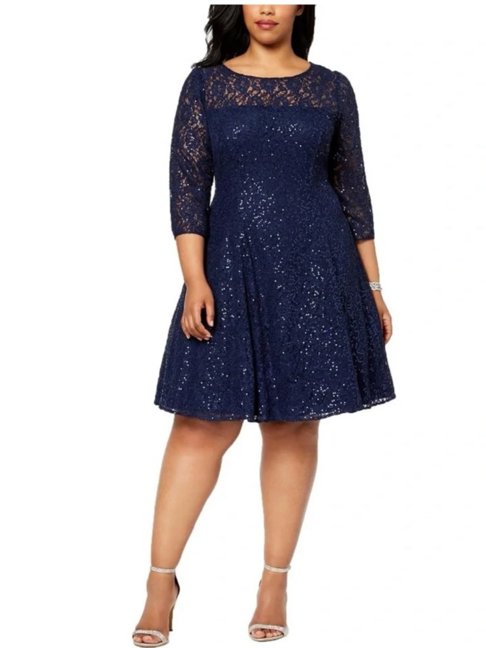SLNY Sequin Lace Dress